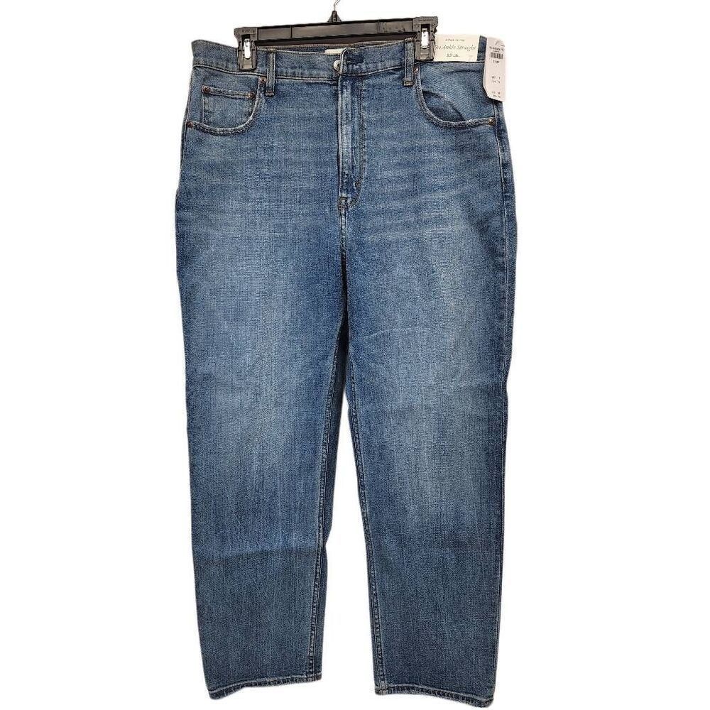 Abercrombie & Fitch Ultra High Rise The Ankle Straight Denim Jeans 33 Long NWT
